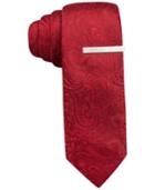 Alfani Red Tonal Paisley Skinny Tie, Only At Macy's