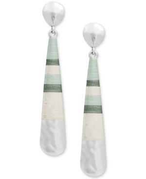 Lucky Brand Silver-tone Ombre Wrapped Drop Earrings