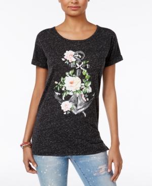 Hybrid Juniors' Watercolor Anchor Graphic T-shirt