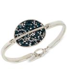 Kenneth Cole New York Silver-tone Glitter Oval Bangle Bracelet