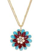 Kate Spade New York Gold-tone Multicolored Flower Pendant Necklace