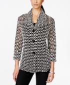 Jm Collection Printed Three-quarter-sleeve Jacket, Created For Macy's