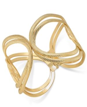 Inc International Concepts Gold-tone Textured Loop Cuff Bracelet, Only At Macy's