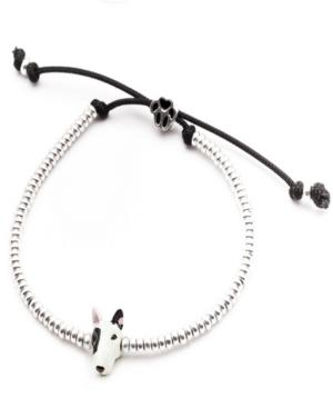 Bull Terrier Head Bracelet In Sterling Silver And Enamel