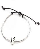 Bull Terrier Head Bracelet In Sterling Silver And Enamel