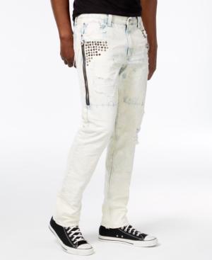 Heritage America Men's Studded Bleached Jeans