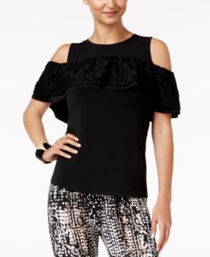 Thalia Sodi Cold-shoulder Flounce Top, Created For Macy's
