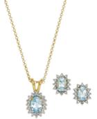 Aqua Topaz (2 Ct. T.w.) And Diamond Accent Jewelry