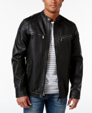 Inc International Concepts Men's Faux Leather Zip-front Moto Jacket, Only At Macy's