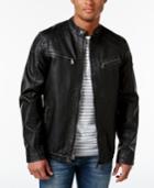 Inc International Concepts Men's Faux Leather Zip-front Moto Jacket, Only At Macy's
