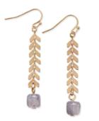 Inc International Concepts Gray Beaded Leaf Linear Earring, Only At Macy's