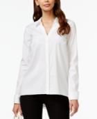 Alfani Zip-back Long-sleeve Top, Only At Macy's