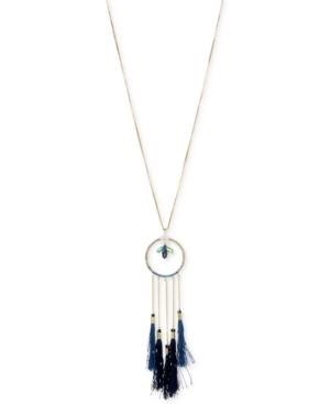 Betsey Johnson Gold-tone Crystal-enhanced Dream Catcher Pendant Necklace