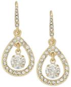 Abs By Allen Schwartz Earrings, Gold-tone Pave Crystal Small Teardrop Earrings