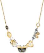 Swarovski Two-tone Crystal & Imitation Pearl Charm Collar Necklace, 14-4/5 + 3 Extender