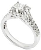 Diamond Square Halo Engagement Ring (1 Ct. T.w.) In 14k White Gold
