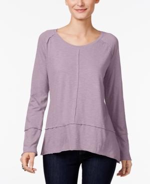 Style & Co Raw-edge Scoop-neck Top, Only At Macy's