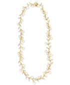 Cultured Freshwater Pearl (5mm) And Diamond (1/2 Ct. T.w.) Collar Necklace In 14k Gold