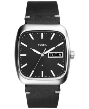Fossil Men's Rutherford Black Leather Strap Watch 38x41mm Fs5330