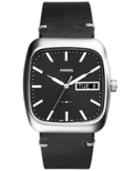 Fossil Men's Rutherford Black Leather Strap Watch 38x41mm Fs5330