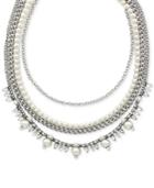 Bcbgeneration Silver-tone Imitation Pearl Chain Collar Necklace