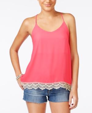 Miss Chievous Juniors' Crochet-trim Strappy Top