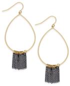 Inc International Concepts Gold-tone Fringe Teardrop Hoop Earrings, Only At Macy's