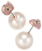Kate Spade New York Wild Imagination Gold-tone Imitation Pearl Front And Back Earrings