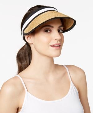August Hats Colorblocked Straw Visor