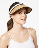 August Hats Colorblocked Straw Visor