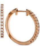 Diamond Hoop Earrings (1/3 Ct. T.w.) In 14k Rose Gold