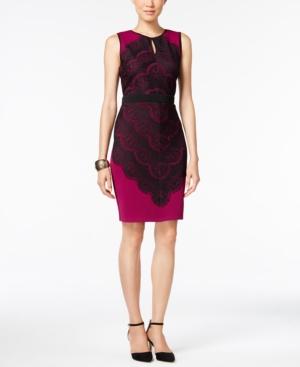 Thalia Sodi Lace-overlay Bodycon Dress, Only At Macy's
