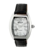 Heritor Automatic Baron Silver & White Leather Watches 40mm