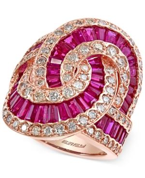 Rosa By Effy Ruby (5-1/8 Ct. T.w.) And Diamond (1-3/8 Ct. T.w.) Ring In 14k Rose Gold