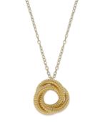 Signature Gold Knot Pendant Necklace In 14k Gold Over Resin