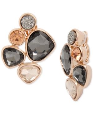 Kenneth Cole New York Rose Gold-tone Multi-stone Clip-on Drop Earrings