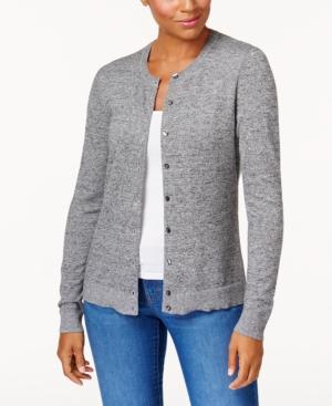 Karen Scott Marled Long-sleeve Cardigan, Only At Macy's