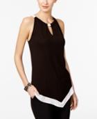 Inc International Concepts Colorblocked Halter Top, Created For Macy's