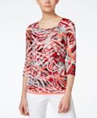 Alfani Petite Printed Tiered Blouse, Only At Macy's