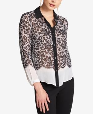 Dkny Lace-print Shirt