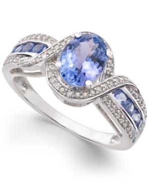 Tanzanite (1-1/2 Ct. T.w.) And Diamond (1/4 Ct. T.w.) Ring In 14k White Gold