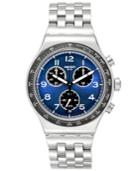 Swatch Men's Boxengasse Swiss Chronograph Tech Mode Stainless Steel Bracelet Watch 42mm Yvs423g