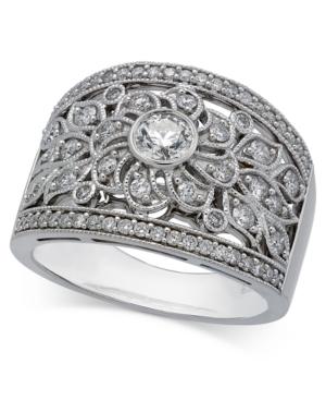 Diamond Filigree Statement Ring (1 Ct. T.w.) In 14k White Gold