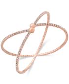 Inc International Concepts Rose Gold-tone Pave Crystal X Flex Bracelet, Only At Macy's