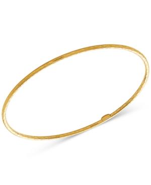 Patterned Skinny Bangle Bracelet In 14k Gold