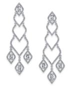 I.n.c. Silver-tone Stone & Pave Chandelier Earrings, Created For Macy's