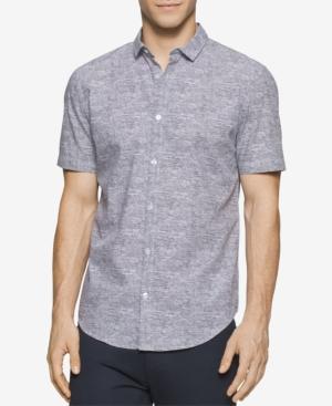 Calvin Klein Men's Slim-fit Broken-line Short-sleeve Shirt