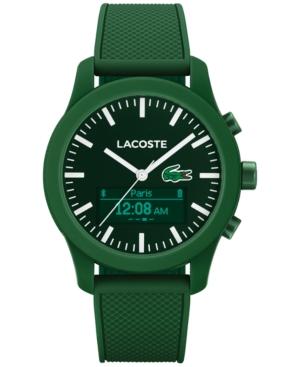 Lacoste Men's Analog-digital L.12.12 Contact Green Rubber Strap Smart Watch 44mm 2010883