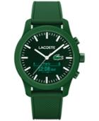 Lacoste Men's Analog-digital L.12.12 Contact Green Rubber Strap Smart Watch 44mm 2010883