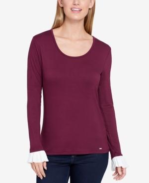 Tommy Hilfiger Ruffled-sleeve Top, Created For Macy's